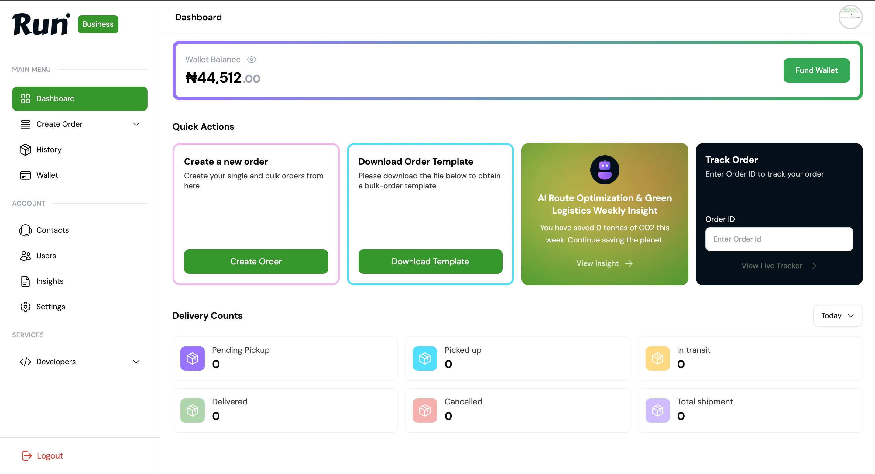 Run Delivery preview